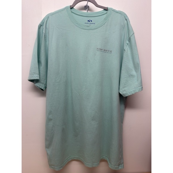 Fish Hippie Fine Clothing T-Shirt Aqua XXL Graphic Logo #4 - Picture 1 of 7